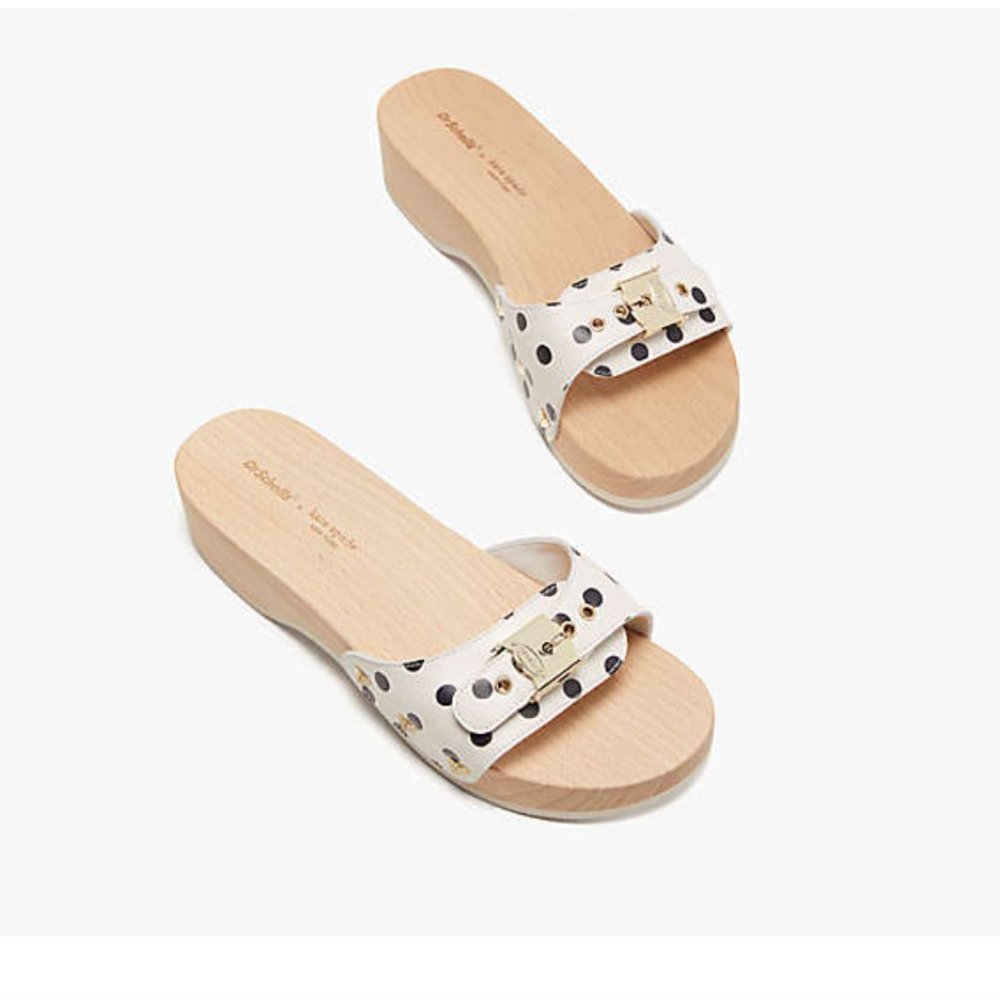 Dr. Scholl's X Kate Spade New York Polka Dot Suede Slide Sandal size 6
